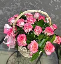 Цветочная композиция из Розы в корзине в Шаликово